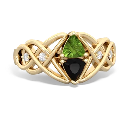 Peridot Keepsake Celtic Knot 14K Yellow Gold ring R5300