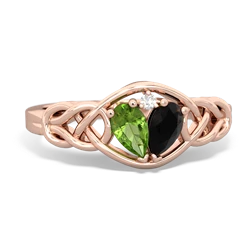 Peridot Celtic Love Knot 14K Rose Gold ring R5420