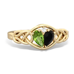 Peridot Celtic Love Knot 14K Yellow Gold ring R5420