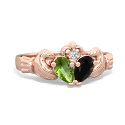 Peridot 'Our Heart' Claddagh 14K Rose Gold ring R2388