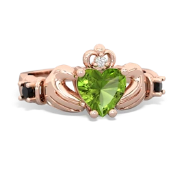 Peridot Claddagh Keepsake 14K Rose Gold ring R5245