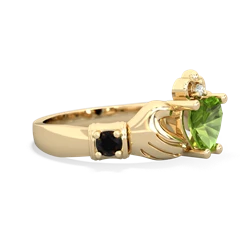 Peridot Claddagh Keepsake 14K Yellow Gold ring R5245