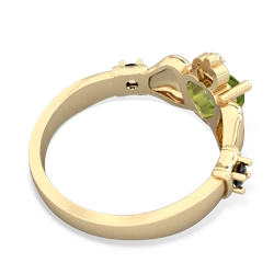 Peridot Claddagh Keepsake 14K Yellow Gold ring R5245