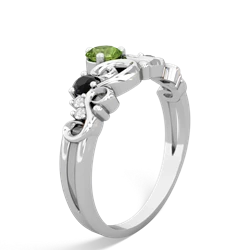 Peridot Crown Keepsake 14K White Gold ring R5740