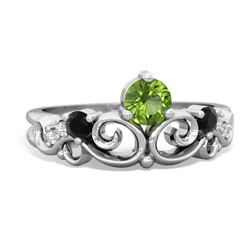 Peridot Crown Keepsake 14K White Gold ring R5740