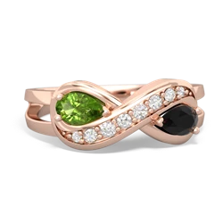Peridot Diamond Infinity 14K Rose Gold ring R5390
