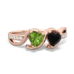 Peridot Side By Side 14K Rose Gold ring R3090