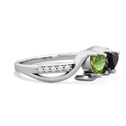 Peridot Side By Side 14K White Gold ring R3090