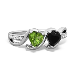 Peridot Side By Side 14K White Gold ring R3090