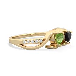 Peridot Side By Side 14K Yellow Gold ring R3090