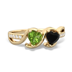 Peridot Side By Side 14K Yellow Gold ring R3090