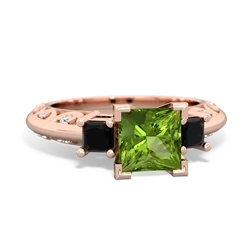 Peridot Eternal Embrace Engagement 14K Rose Gold ring C2001