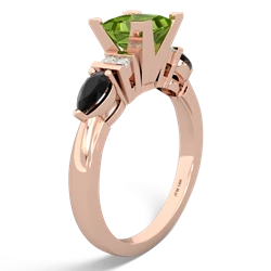 Peridot 6Mm Princess Eternal Embrace Engagement 14K Rose Gold ring C2002