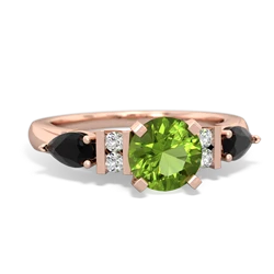 Peridot 6Mm Round Eternal Embrace Engagement 14K Rose Gold ring R2005