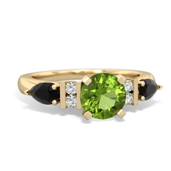 Peridot 6Mm Round Eternal Embrace Engagement 14K Yellow Gold ring R2005