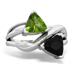 Peridot Split Band Swirl 14K White Gold ring R2341