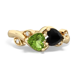 Peridot Floral Elegance 14K Yellow Gold ring R5790