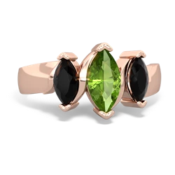 Peridot Three Peeks 14K Rose Gold ring R2433