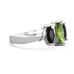 Peridot Three Peeks 14K White Gold ring R2433