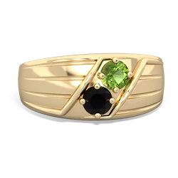 Peridot Men's Streamline 14K Yellow Gold ring R0460