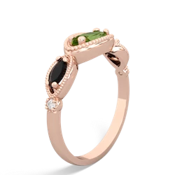 Peridot Milgrain Marquise 14K Rose Gold ring R5700