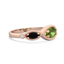 Peridot Milgrain Marquise 14K Rose Gold ring R5700