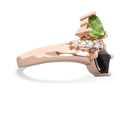 Peridot Heart To Heart 14K Rose Gold ring R2064