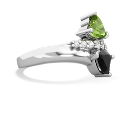 Peridot Heart To Heart 14K White Gold ring R2064