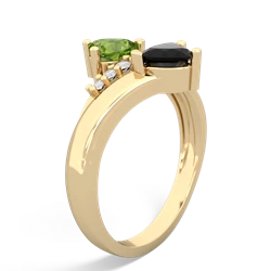 Peridot Heart To Heart 14K Yellow Gold ring R2064