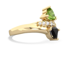 Peridot Heart To Heart 14K Yellow Gold ring R2064