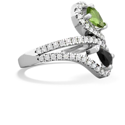 Peridot Diamond Dazzler 14K White Gold ring R3000