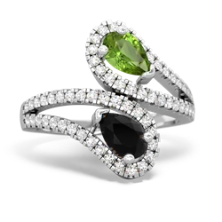 Peridot Diamond Dazzler 14K White Gold ring R3000