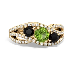 Peridot Three Stone Aurora 14K Yellow Gold ring R3080