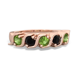 Peridot Anniversary Band 14K Rose Gold ring R2089