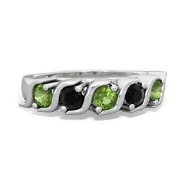 Peridot Anniversary Band 14K White Gold ring R2089