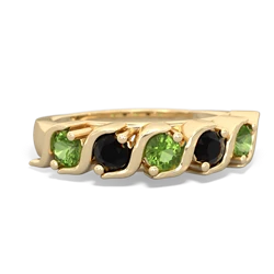 Peridot Anniversary Band 14K Yellow Gold ring R2089