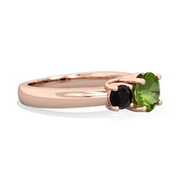 Peridot Three Stone Round Trellis 14K Rose Gold ring R4018