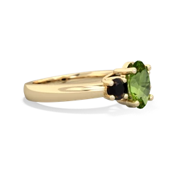 Peridot Three Stone Oval Trellis 14K Yellow Gold ring R4024