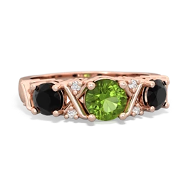 Peridot Hugs And Kisses 14K Rose Gold ring R5016