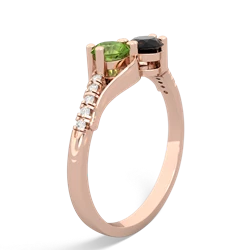 Peridot Infinity Pave Two Stone 14K Rose Gold ring R5285