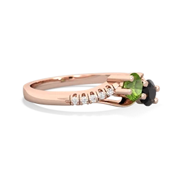 Peridot Infinity Pave Two Stone 14K Rose Gold ring R5285