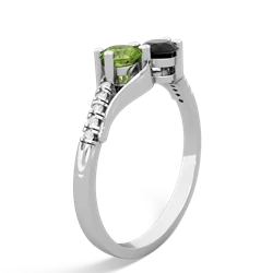 Peridot Infinity Pave Two Stone 14K White Gold ring R5285