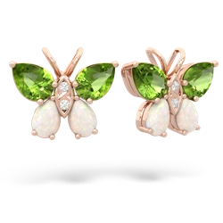 Peridot Butterfly 14K Rose Gold earrings E2215