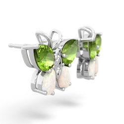 Peridot Butterfly 14K White Gold earrings E2215