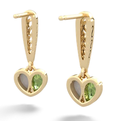 Peridot Filligree Heart 14K Yellow Gold earrings E5070