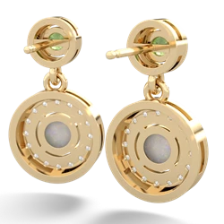 Peridot Halo Dangle 14K Yellow Gold earrings E5319