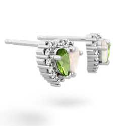 Peridot Halo 14K White Gold earrings E7008