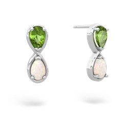 Peridot Infinity 14K White Gold earrings E5050