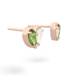 Peridot 'Our Heart' 14K Rose Gold earrings E5072