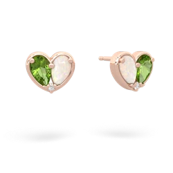 Peridot 'Our Heart' 14K Rose Gold earrings E5072